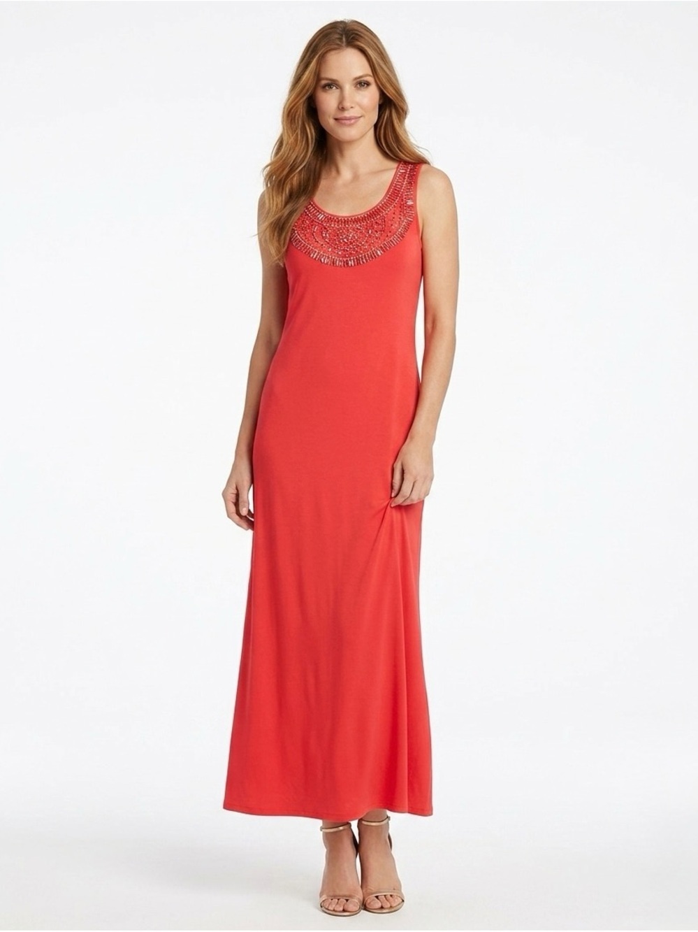 [Grace Dresses] Coral Long Maxi Dress